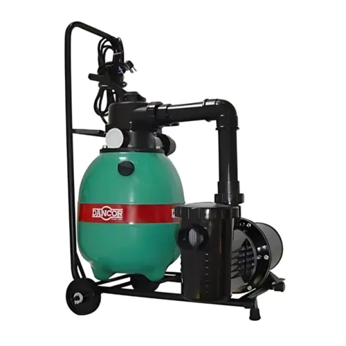 Filtro de Alta Vazão para Piscina Dancor DFR-11 com Bomba 1/4CV Monofásico 110/200V Bivolt com Carrinho