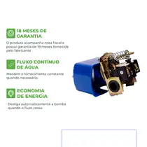 Pressostato Para Bomba de Água Eurobombas KRS-3 0 a 4 bar para Controlar Pressão