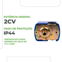 Pressostato Para Bomba de Água Eurobombas KRS-3 0 a 4 bar para Controlar Pressão