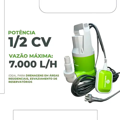 Bomba Submersivel Para Drenagem Eurobombas Euro Eb-05 1/2cv Monofasico 220v