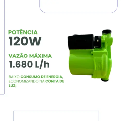 Pressurizador de Água Eurobombas EPA 15-9-120 120W 0,16CV Monofásica 110V