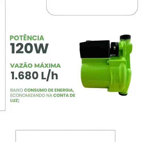 Pressurizador de Água Eurobombas EPA 15-9-120 120W 0,16CV Monofásica 220V