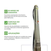 Bomba Submersa Caneta Eurobombas 4ESM2-18 3CV 4 Polegadas Monofásica 220V - Com Control Box