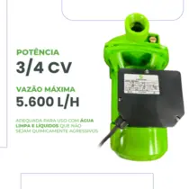 Bomba Centrífuga Eurobombas EB750T 3/4CV Trifásica 220V