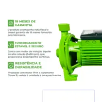 Bomba Centrífuga Eurobombas EB750T 3/4CV Trifásica 220V