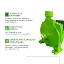 Bomba Centrífuga Eurobombas EB2000T 2CV Trifásica 220V