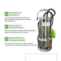 Bomba Submersível Para Água Suja Eurobombas EB Euroinox-450 0,61CV Monofásica 220V