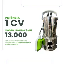 Bomba Submersível Para Água Suja Eurobombas EB Euroinox-750 1CV Monofásica 220V