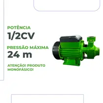 Bomba Periférica Eurobombas QB60 1/2CV Monofásica 127/220V Bivolt