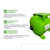 Tanque de Expansão Pressão Horizontal Eurobombas EB-H19 de 19 Litros