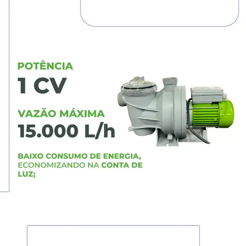 Bomba para Piscina Eurobombas EB POOL-800M 1CV Monofásica 220V Até 88.000 Litros