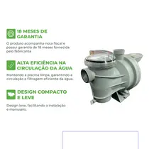 Bomba para Piscina Eurobombas EB POOL-800M 1CV Monofásica 220V Até 88.000 Litros