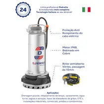 Bomba Submersível Pedrollo Agua Turva Dm10-N 1CV Trifásico 220v