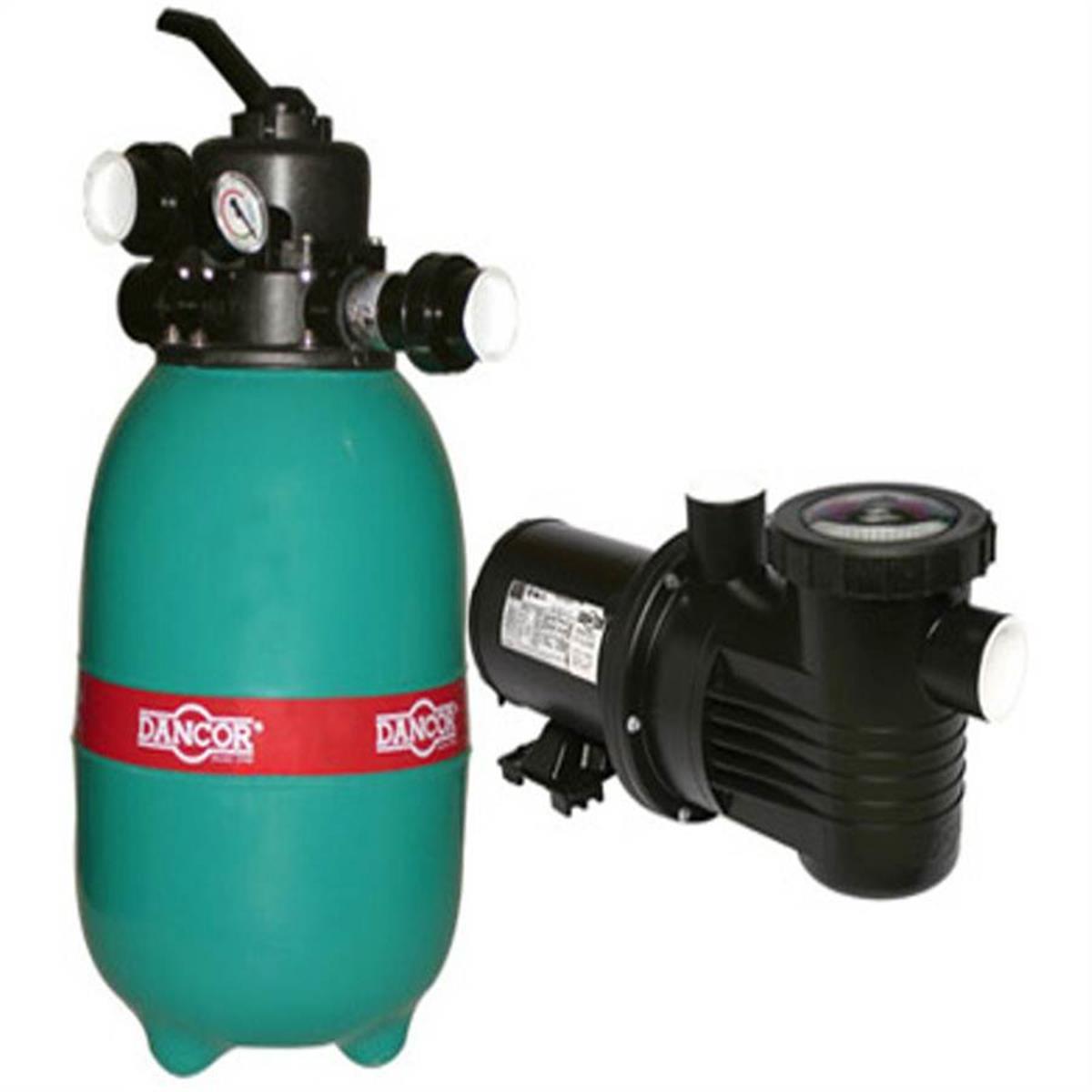 Conjunto Filtro Bomba Para Piscina Dancor Dfr 12 Com Bomba 1 4cv Mono 110v 220v Sem Areia