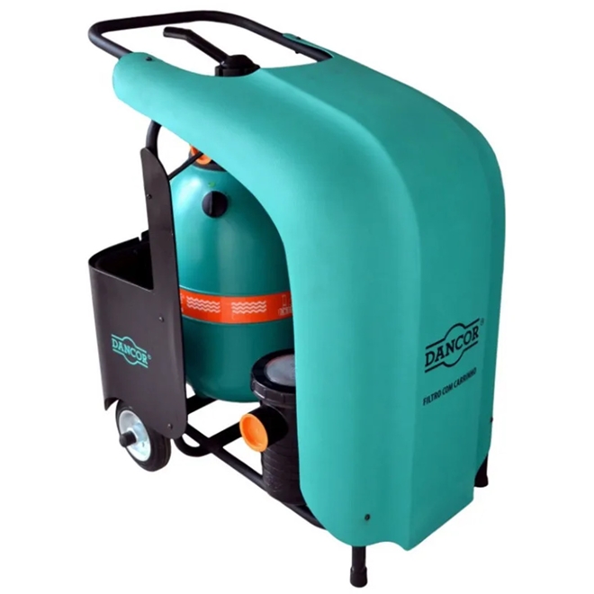 Conjunto Filtro Dancor Dfr 11 Com Carrinho Com Bomba Dancor Pf 17 Monofasica 1 4 Cv Ate 26 400 Litros