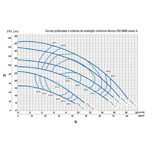 Bomba Monoestágio Thebe TH-16NR Motor Thebe 3CV IP23 Monofásico 110V/220-254V Rotor 159mm