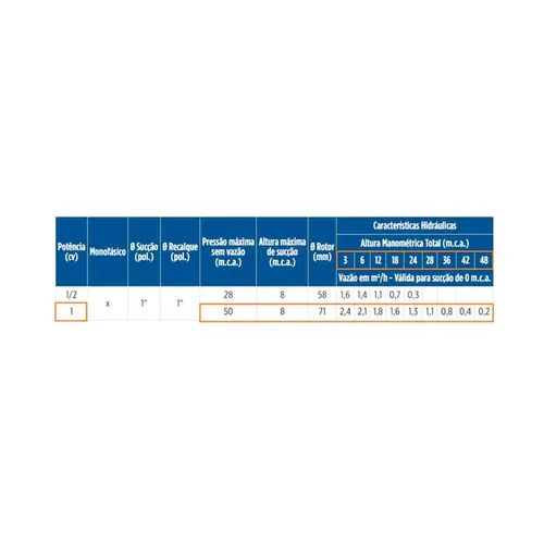 Bomba Periférica Schneider PG-10 1CV 2 Polos IP44 Monofásico 127V 60HZ