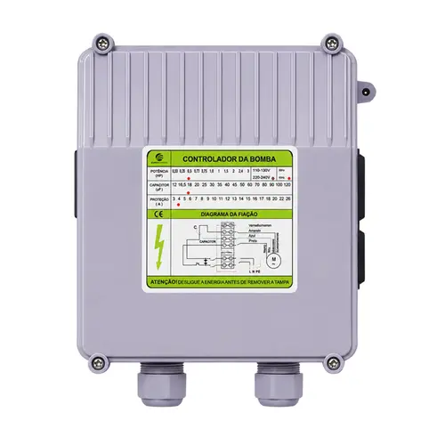 Control Box Eurobombas CB-3ESM2-24 para Bomba Submersa de 3 Polegadas 1,5CV Monofásica 220V - Roxo