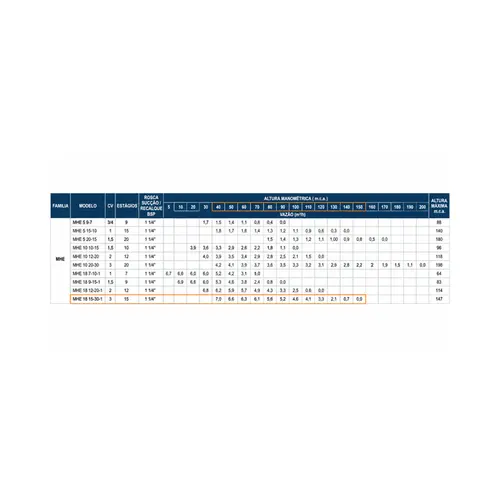 Bomba Multiestágio WDM MHE-181230 3CV IP21 Trifásica 220/380V 60Hz
