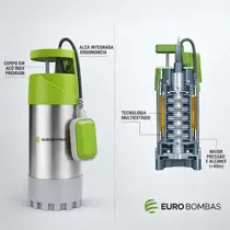 Bomba Submersível Eurobombas EB Euromulti-1000 1,36CV Monofásica 220V
