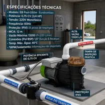 Bomba Para Piscina Eurobombas Eb Pool-550m 0,75cv Monofásica 220v