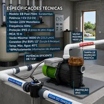 Bomba para Piscina Eurobombas EB POOL-750M 1CV Monofásica 220V