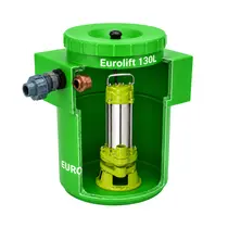 Estação Elevatória Eurolift 130L com Bomba Submersível Trituradora Eurobombas WQ Destroyer-1100M 1,5CV Monofásica 220V