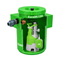Estação Elevatória Eurolift 130L com Bomba Submersível Eurobombas EB-1100 1,5CV Monofásica 220V