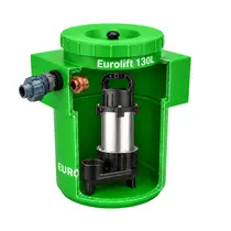 Estação Elevatória Eurolift 130L com Bomba Submersível de Esgoto Eurobombas EB Iron-850 1,15CV Monofásica 220V